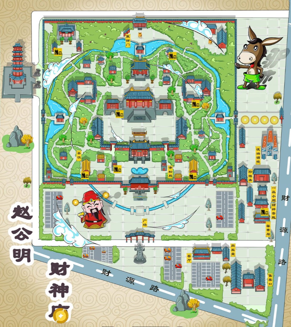 泰宁寺庙类手绘地图